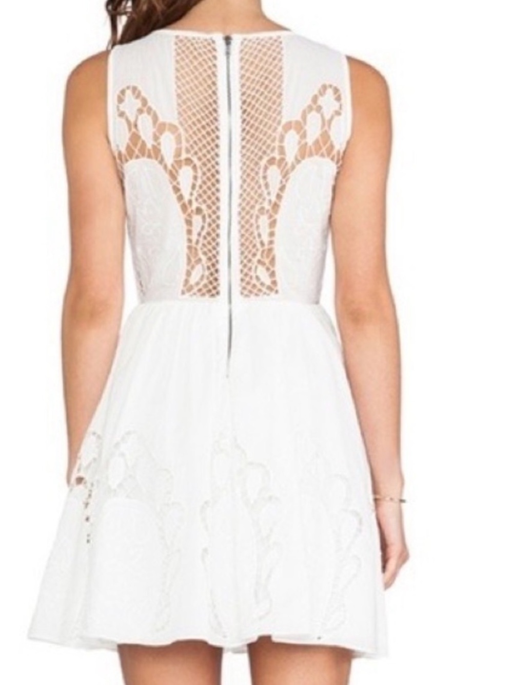 Alice + Olivia White Lace Fit & Flare dress - Picture 3 of 17